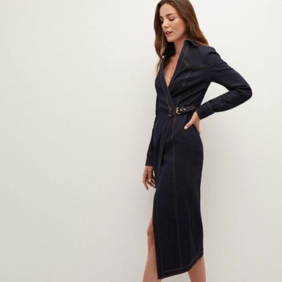 Veronica Beard, Arlington Denim Wrap Dress - Picture 8 of 9